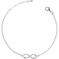 Clara 925 Sterling Silver Infinity Bracelet, Rakhi for Bhabhi | Adjustable, Rhodium Plated, Swiss Zirconia |Gift for Women and Girls