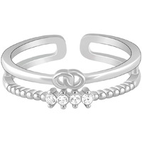 GIVA 925 Silver Interlocked Ring, Adjustable | Rakhi Rakshabandhan Gift for Sister Bhabhi, Gifts for Women & Girls | With Certificate of Authenticity and 925 Stamp | 6 Months Warranty*