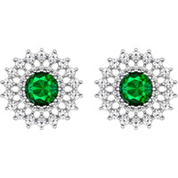 GIVA 925 Silver Zircon Emerald Sunshine Studs|Gifts For Girlfriend,Rakhi Rakshabandhan Gift For Sister Bhabhi,Gifts For Women & Girls|With Certificate Of Authenticity And 925 Stamp|6 Month Warranty*