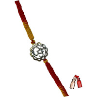 SJ SHUBHAM JEWELLERS 925 Sterling Silver Rakhi for brother God Rakhi Bracelet Raksha Bandhan Pure Cotton For Men, Rakhi With Roli Chawal