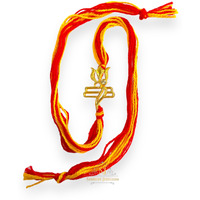 SJ SHUBHAM JEWELLERS 925 Sterling Silver Rakhi for brother God Rakhi Bracelet Raksha Bandhan Pure Cotton For Men, Boys, Kids Rakhi With Roli Chawal (Shiva Golden)