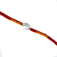 SJ SHUBHAM JEWELLERS 925 Sterling Silver Rakhi for brother God Rakhi Bracelet Raksha Bandhan Pure Cotton For Men, Rakhi With Roli Chawal