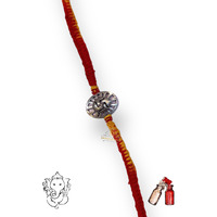 SJ SHUBHAM JEWELLERS 925 Sterling Silver Rakhi for brother God Rakhi Bracelet Raksha Bandhan Pure Cotton For Men, Rakhi With Roli Chawal