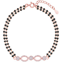 GIVA 925 Silver Rose Gold Commitment Mangalsutra Bracelet,Adjustable|Rakhi Rakshabandhan Gift For Sister Bhabhi,Gifts For Women&Girls|With Certificate Of Authenticity And 925 Stamp|6 Month Warranty*