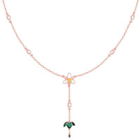 GIVA 925 Silver Bhumi Rose Gold Trillium Treasures Lariat Necklace|Rakhi Rakshabandhan Gift For Sister Bhabhi,Gifts For Women & Girls With Certificate Of Authenticity And 925 Stamp|6 Months Warranty*