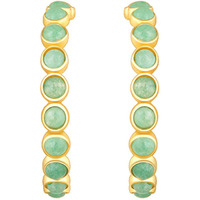 GIVA 925 Silver Golden Verdant Stone Loop Earring| Rakhi Rakshabandhan Gift for Sister Bhabhi, Gifts for Women & Girls | With Certificate of Authenticity and 925 Stamp | 6 Months Warranty*