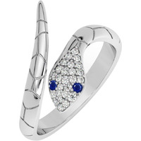 Clara Pure 925 Sterling Silver Snake Finger Ring with Adjustable Band | Rakhi Rakshabandhan Gift for Sister Bhabhi | Gift for Women Girls Wife Girlfriend | Swiss Zircon Rhodium Plated