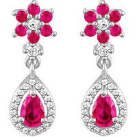 GIVA 925 Silver Pink Flower Mini Drop Earrings| Rakhi Rakshabandhan Gift for Sister Bhabhi, Gifts for Women & Girls| With Certificate of Authenticity and 925 Stamp | 6 Months Warranty*