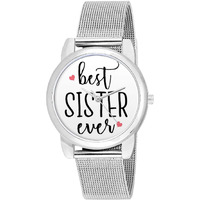 BIGOWL Rakhi Gifts for Sisters, Silver Chain Analog Womens Watch