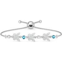 Clara 925 Pure Silver Blue Butterfly Hand Bracelet, Rakhi for Bhabhi | Adjustable, Anti Tarnish, Swiss Zirconia | Gift for Women and Girls