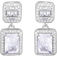 GIVA 925 Silver Zircon Bold Baguette Earrings| Rakhi Rakshabandhan Gift for Sister Bhabhi, Gifts for Women & Girls | With Certificate of Authenticity and 925 Stamp | 6 Month Warranty*