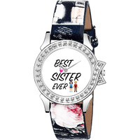 LORENZ Best Sister Ever Watch | Rakhi Gift for Sister | Watch for Girls & Women | Printed Strap Watch