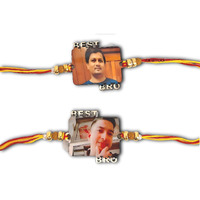 THEWHOOP Personalized/Customised Designer Rakhi Photo or Print Name For Brothers - Raksha Bandhan Gift (PACK OF 2) (PHOTORAKHI-BESTBRO)