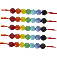 Arihant Gems & Jewels 7 Chakra Energetic Healing Stone Rakhi for Brother | Natural & Certified | Astrological Gemstone | Positive Effect (Set of 5)