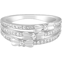 GIVA 925 Silver Layered Bow Ring,Fixed Size,Indian - 11 | Rakhi Rakshabandhan Gift for Sister Bhabhi, Gifts for Women & Girls | With Certificate of Authenticity and 925 Stamp | 6 Months Warranty*