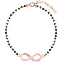 GIVA 925 Silver Rose Gold Eternity Mangalsutra Bracelet,Adjustable Rakhi Rakshabandhan Gift For Sister Bhabhi,Gifts For Women & Girls|With Certificate Of Authenticity And 925 Stamp|6 Month Warranty*