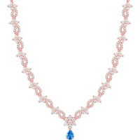 GIVA 925 Silver Rose Gold Blue Moon Necklace|Rakhi Rakshabandhan Gift For Sister Bhabhi,Women&Girls,Pendant To Gift Women&Girls|With Certificate Of Authenticity And 925 Stamp|6 Months Warranty