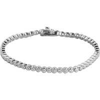 ZAVYA 925 Sterling Silver Cubic Zirconia One line CZ Rhodium Plating Link Bracelet Rakhi Gift for Sister Bhabhi, Gifts for Women & Girls | With Certificate of Authenticity and 925 Hallmark