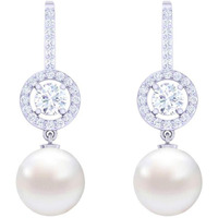 CLARA 92.5 Sterling Silver Swiss Zirconia Pearl Earrings | Rakhi Rakshabandhan Gift for Sister Bhabhi |Gift for Women and Girls