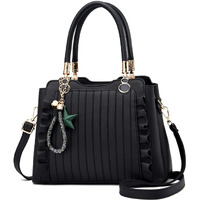 VISMIINTREND Stylish Vegan Leather Sling Crossbody Top Handle Box Satchel Bag for Women | Womens Shoulder Handbag with Tassel | Rakhi Gifts for Sisters | Birthday Gift for Wife (Black)