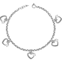GIVA 925 Silver Small Heart Charm Anklet, (Single) Rakhi Rakshabandhan Gift for Sister Bhabhi, Gifts for Women & Girls| With Certificate of Authenticity and 925 Stamp | 6 Month Warranty*