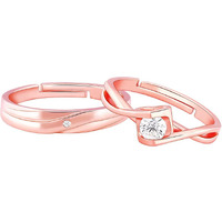 GIVA 925 Silver Rose Gold Two As One Couple Rings,Adjustable|Rakhi Rakshabandhan Gift for Sister Bhabhi, Gifts for Women & Girls| With Certificate of Authenticity and 925 Stamp | 6 Months Warranty*
