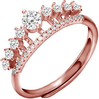 GIVA 925 Silver Rose Gold Queens Crown Ring, Adjustable | Gifts for Girlfriend, Rakhi Rakshabandhan Gift for Sister Bhabhi| With Certificate of Authenticity and 925 Stamp | 6 Month Warranty*