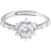 GIVA 925 Silver Zircon Flower Rennaissance Ring, Adjustable | Rakhi Rakshabandhan Gift for Sister Bhabhi, Gifts for Women & Girls | With Certificate of Authenticity and 925 Stamp | 6 Month Warranty*