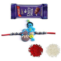 VR Creatives Kids Bal Krishna Rakhi Family rakshabandhan Rakhi Combo Set with 1 Chocolate for Brother,12 g