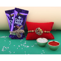 SFU E Com Cadbury Dairy Milk Chocolate | Peacock Rakhi with Chocolate Gift for Brother | Rakhi for Brother | Roli, Chawal, Chandan, Misri | 35