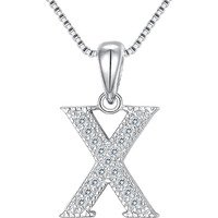 Young & Forever Gift Rakhi Gift Sister Timeless Treasure Alphabet X Letter Pendants for Women Embellished with Crystals from Swarovski Zirconia Western Silver Chain Necklace for Girls Fancy Fashion Jewelry