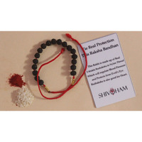 SHIVOHAM Rudraksha Rakhi Made in Nylon Thread (with Roli & Chawal)