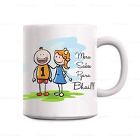 Giftsbymeeta Ceramic Rakhi Gift Mug - 1 Piece, White