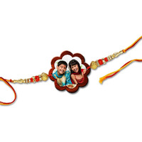 Foto Factory Gifts Personalized Photo Rakhi Customised Gift for Brother on Rakshabandhan (Design 4)