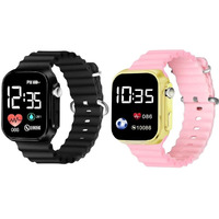 ZOVUTA Digital Dial Waterproof Smart Design LED Display Kids Watch for Boys & Girls, Men and Women, Birthday Gift, Rakhi Gift (Age 4-15 Years) (Black, Baby Pink)