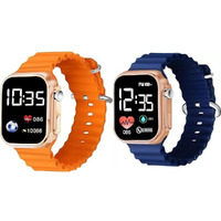 ZOVUTA Digital Dial Waterproof Smart Design LED Display Kids Watch for Boys & Girls, Men and Women, Birthday Gift, Rakhi Gift (Age 4-15 Years) (Orange, Nvay Blue)