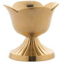 N M Z Brass Rose Shaped Diya Akhand Jyot Large Table Diya(Gold_2.6Inch X 2.6 Inch X 2.65 Inch)