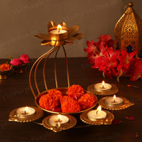 The Purple Tree Beautiful Floral Diya Urli Bowl for Diwali (Pack of 1) Traditional Decorative Bowl for Floating Flowers and Tea Light Candles Home, Diwali Urli, Gift for Diwali
