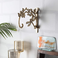 Two Moustaches Brass Dragon Fly Style Handmade Wall Lantern Diya Hanger - Antique Brown
