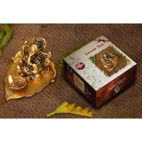Collectible India Ganesh Diya Gift Metal Ganesha on Leaf Idol for Pooja | Gift Items for Home Decorative with Gift Box (5)