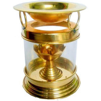 Collectible India Brass Camphor Diffiuser - Diya Oil Lamp for Home - Aroma Diffuser