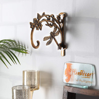 Two Moustaches Brass Dragon Fly Style Handmade Brass Wall Lantern Diya Hanger - Royal Brown, Planter Hangers, Lanterns Wind Chimes Hanging Baskets Ornaments, Diya Hanger Brass