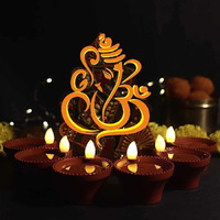 KIDZYMON Water Sensor LED Diya Light - Decorative Diyas with White Flame, Battery Operated Diya Light Set, Decorative Diya (12 Pieces) (12)