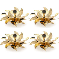 CraftVatika Diya for Puja Diwali Decoration Items Brass Flower Diyas Oil Lamp Stand for Pooja Room Diwali Decorations Items/Diwali Lights/Festive Diya