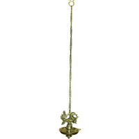 Vyomika Decor Brass Wall Hanging Peacock Diya|Wall hanging Diya |Peacock hanging Diya|Home Temple Hanging Diya|Size 3.5 X 5.5 X3.5 Inches