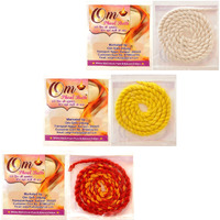 Om Phool Batti Twisted Cotton Long Wicks for Akhand Jyot, Diya Batti for Long Lasting Puja/Aarti, Combo of 3, (Pack of 36, Multi-Color)