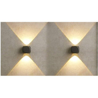 ESS EMM Wall Lights - 2W IP65 Waterproof Wall Lamp 2 Way Exterior Wall Light for Decor| Up Down Light for Balcony | Outdoor Wall Lights for Elevation,Garden & Patio Lights -(Warm White)-Pack of 2