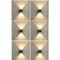 ESS EMM Wall Lights - 2W IP65 Waterproof Wall Lamp 2 Way Exterior Wall Light for Decor| Up Down Light for Balcony | Outdoor Wall Lights for Elevation,Garden & Patio Lights -(Warm White)-Pack of 6