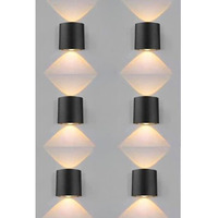 ESS EMM Wall Lights - 2W IP65 Waterproof Wall Lamp 2 Way Exterior Wall Light for Decor| Up Down Light for Balcony | Outdoor Wall Lights for Elevation,Garden & Patio Lights -(Warm White)-Pack of 6