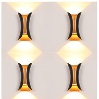 ESS EMM Wall Lights - 10W IP65 Waterproof Wall Lamp 2 Way Exterior Wall Light for Decor| Up Down Light for Balcony | Outdoor Wall Lights for Elevation,Garden & Patio Lights -(Warm White)-Pack of 4